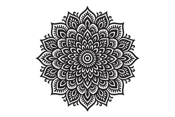 Intricate Mandala Design – Black and White Floral Pattern