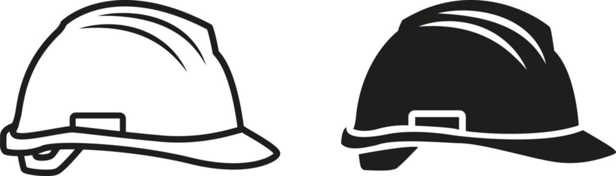 Construction safety helmet vector icon illustration