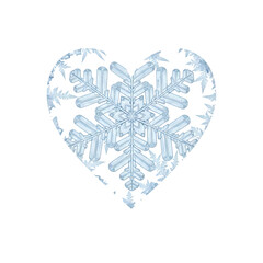 Delicate snowflake heart design captures winter's fragile beauty