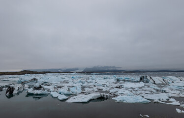 glacial lake and lagoon Jokulsarlon  in Iceland