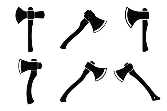 axe silhouette vector vector art icon set - Powered by Adobe