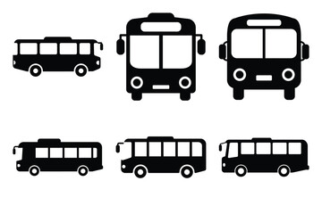 bus silhouette vector vector art icon set © Pallobroy