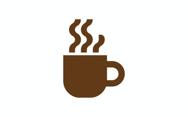 Obraz premium A simple brown coffee mug with steam rising from the hot beverage inside isolated on a white background