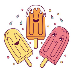 Cheerful Popsicle Characters 1
