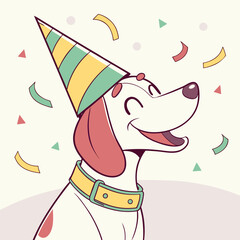 Funny Dog with Party Hat