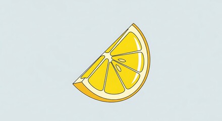 A simple hand drawn illustration of a yellow lemon wedge.