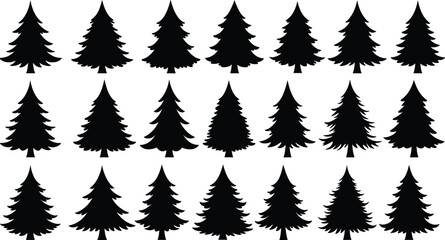 Pine tree silhouette, evergreen forest, nature design, woodland symbol, outdoor illustration, seasonal tree, landscape element, decorative art, wilderness icon, natural shape