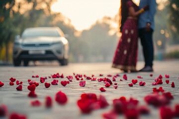 Generative ai image of elegant diamond proposal ring for romantic engagement