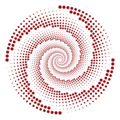 Red Spiral Dot Pattern &ndash; Abstract Logarithmic Design with Depth and Motion