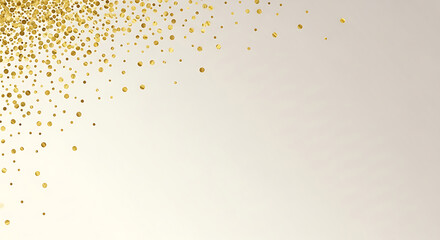 Scattered gold confetti dots on a soft beige gradient background image