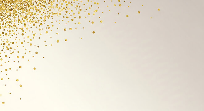 Scattered gold confetti dots on a soft beige gradient background image