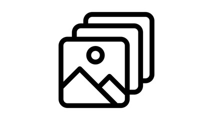 Gallery Stack Icon: Multiple Images, Photo Collection, Album, Web UI, and Photography Symbol