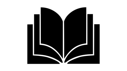 Modern Open Book Icon: Deep Reading, Education, Literature, Knowledge, and University Symbol