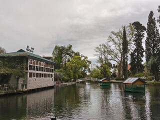 Obraz premium A small pond in the Caucasian countryside