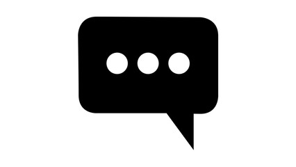 Chat Message Bubble Icon Black Silhouette Communication Vector