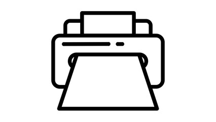 Printer Icon Outline Line Art Document Print Vector Graphic