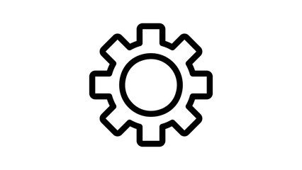 Single Cogwheel Gear Icon Outline Line Art Settings Vector