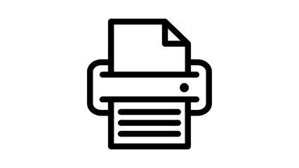 Office Printer Output Icon Outline Line Art Document Vector