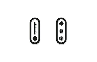 Two temperature control icons one thermometer, one with snowflakes