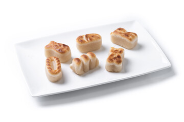 Traditional Spanish marzipan isolated on white background