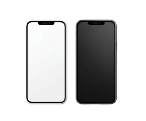 Two smartphones, one white, one black, side-by-side