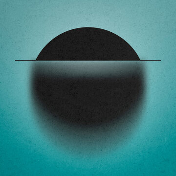 Blurry geometric abstract circle illustration with blue gradient