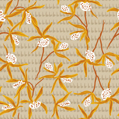 Exotic plants contemporary seamless pattern. Tropical design lush botanical jungle, modern bohemian design, foliage retro summer texture. Neutral Hawaii collage ornament