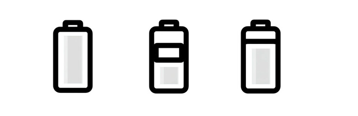 Three simple vertical shapes on black background