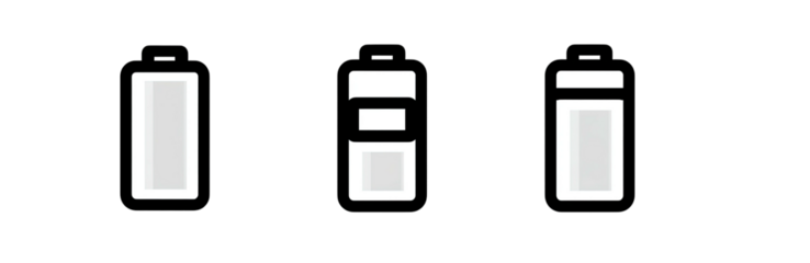 Three simple vertical shapes on black background