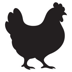 Farm Animal Chicken Hen Poultry Bird Black Silhouette Profile