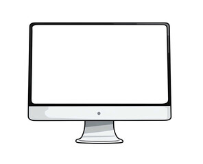 Sleek, modern computer monitor with a blank white screen