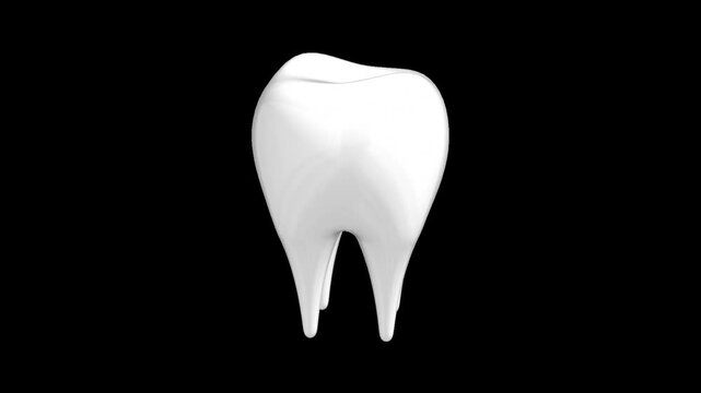 3D Rendering of a White Tooth on Black Background