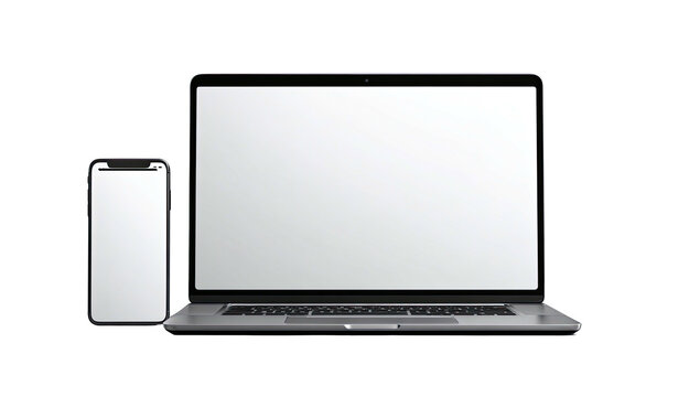 A modern laptop and smartphone displayed together on a dark background