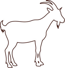 Sleek goat line art vector design, ideal for modern product labels and digital art.