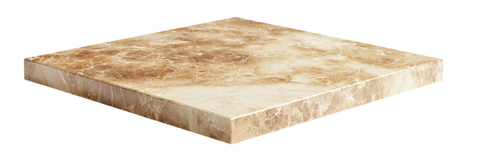 Natural stone slab with brown veining on a light base