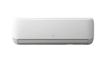 Modern white wall-mounted climate control unit on a black background