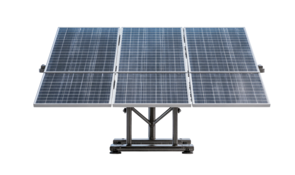 Array of photovoltaic panels mounted on a metal frame