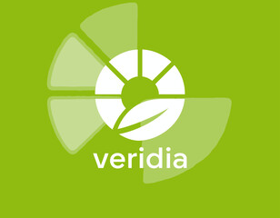 The Veridia logo features a green sun and leaf design, emphasizing a commitment to sustainability and environmental consciousness in a modern business landscape.