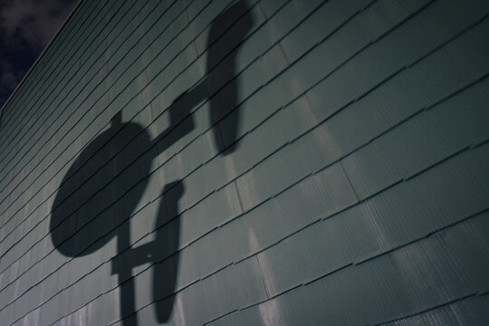 Street light and shadow at night in Osaka