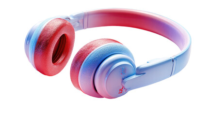 Vibrant, over-ear headphones with a gradient of pink and blue hues