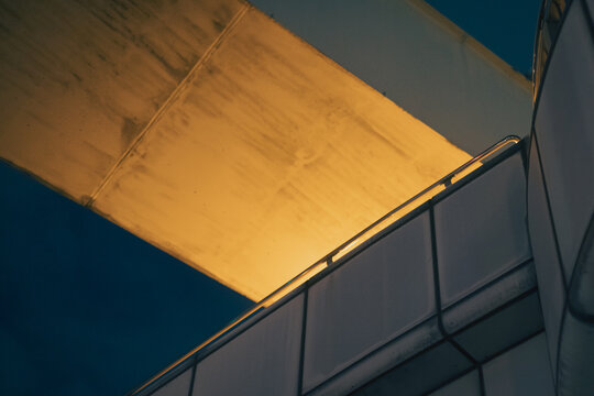 Street light and shadow at night in Osaka