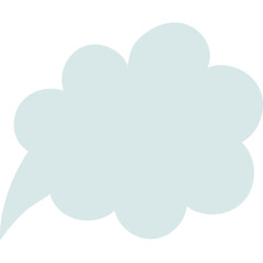 Light Blue Cartoon Speech Bubble With Transparent Background For Text And Communication Ideas