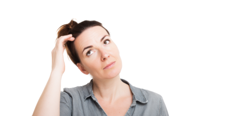 Thoughtful Woman's Reflection: A woman contemplates, her expression a mix of curiosity and introspection, lost in thought.