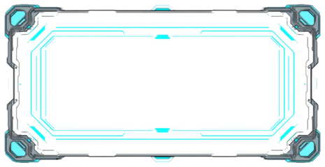 Futuristic, glowing digital display frame with geometric patterns