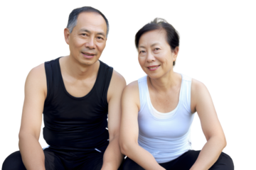 Serene Senior Serenity: A portrait of a calm senior couple embodies peace and wellness, fostering a sense of harmony and tranquility in their golden years.