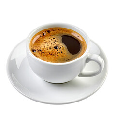Fototapeta premium PNG of a cup of delicious coffee with steam rising, ideal for café, morning routine, and beverage themes with transparent background.