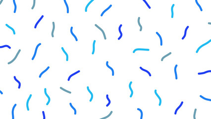 Light Abstract Squiggle Pattern on White Background, Blue and Gray Curved Lines, Seamless Texture, Playful, Vector Illustration, Transparent