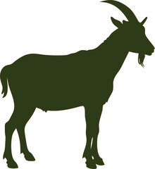 Modern goat shape vector icon with smooth curves and bold contrast.