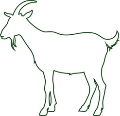 Minimal goat line vector art, versatile for fashion logos, icons, or app graphics.