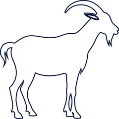 Elegant goat contour design emphasizing simplicity and style for branding or web use.